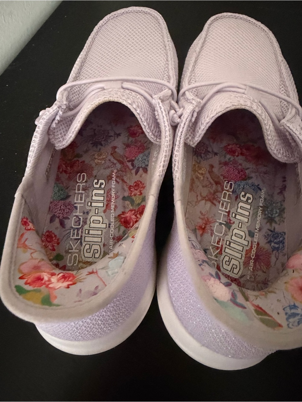 Skechers Women's Lavender Slip-On Mesh Sneakers - Picture 3 of 9